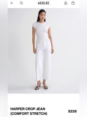AGOLDE Harper Crop Jean in White Wash